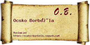Ocsko Borbála névjegykártya