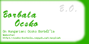 borbala ocsko business card